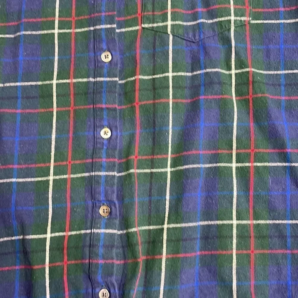 Madewell Flannel Oversized Ex-Boyfriend Shirt in Dark Plaid small